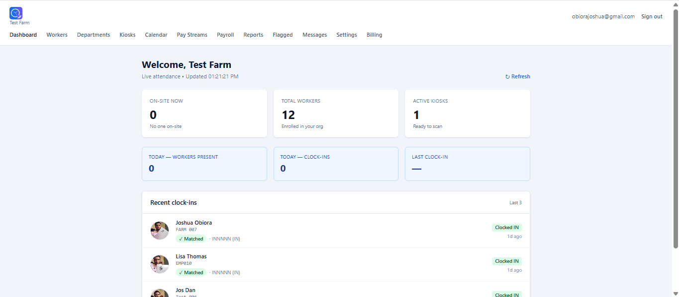 ClockIt Dashboard