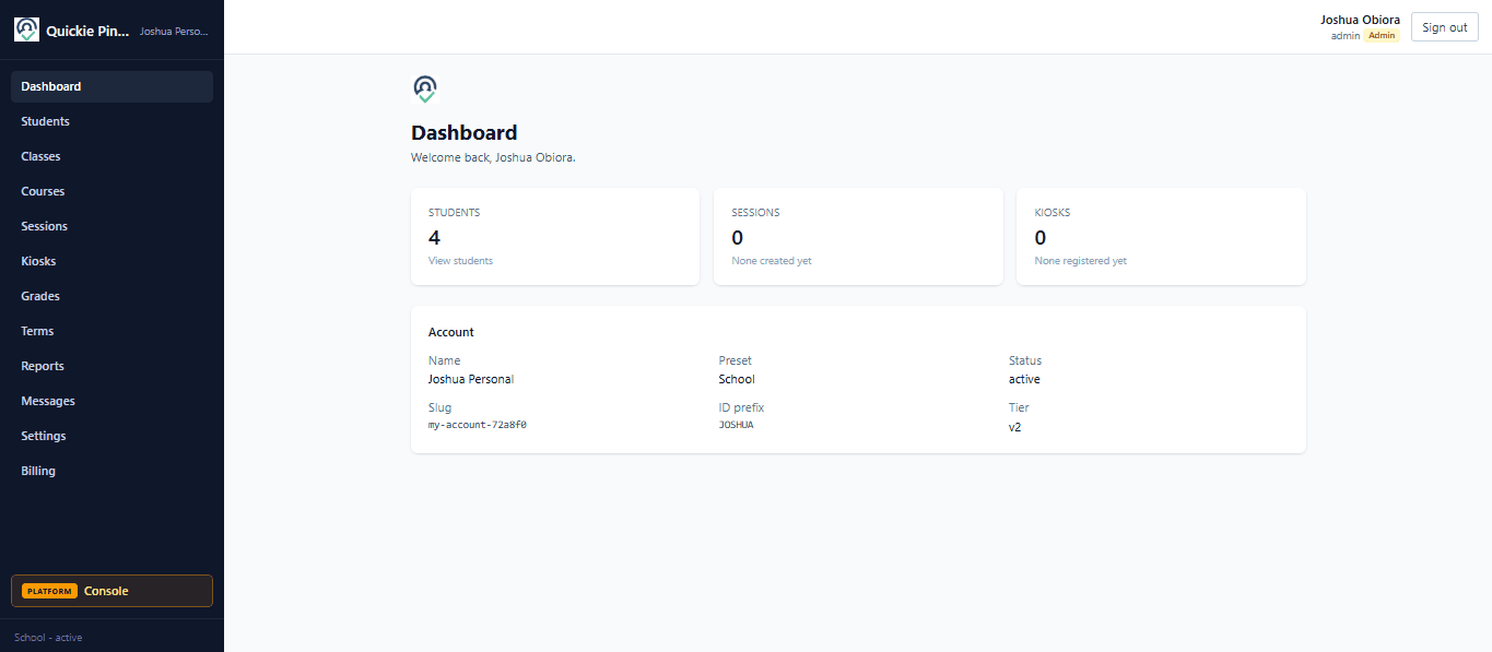 Pinkas Dashboard